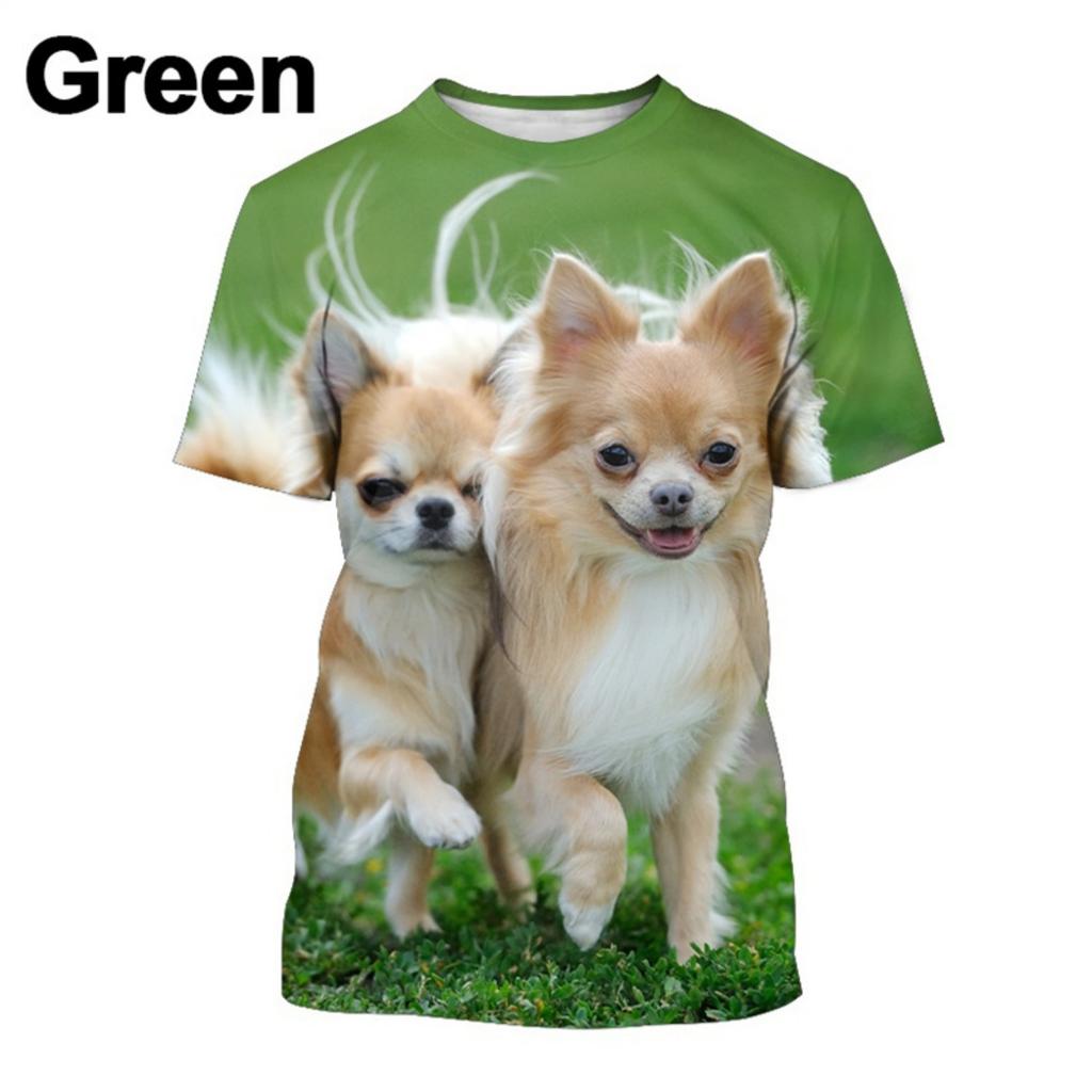 Chihuahua Dog T-Shirt 3D Printed Dog T-Shirt Fun Short Sleeve Cute Top for Boys