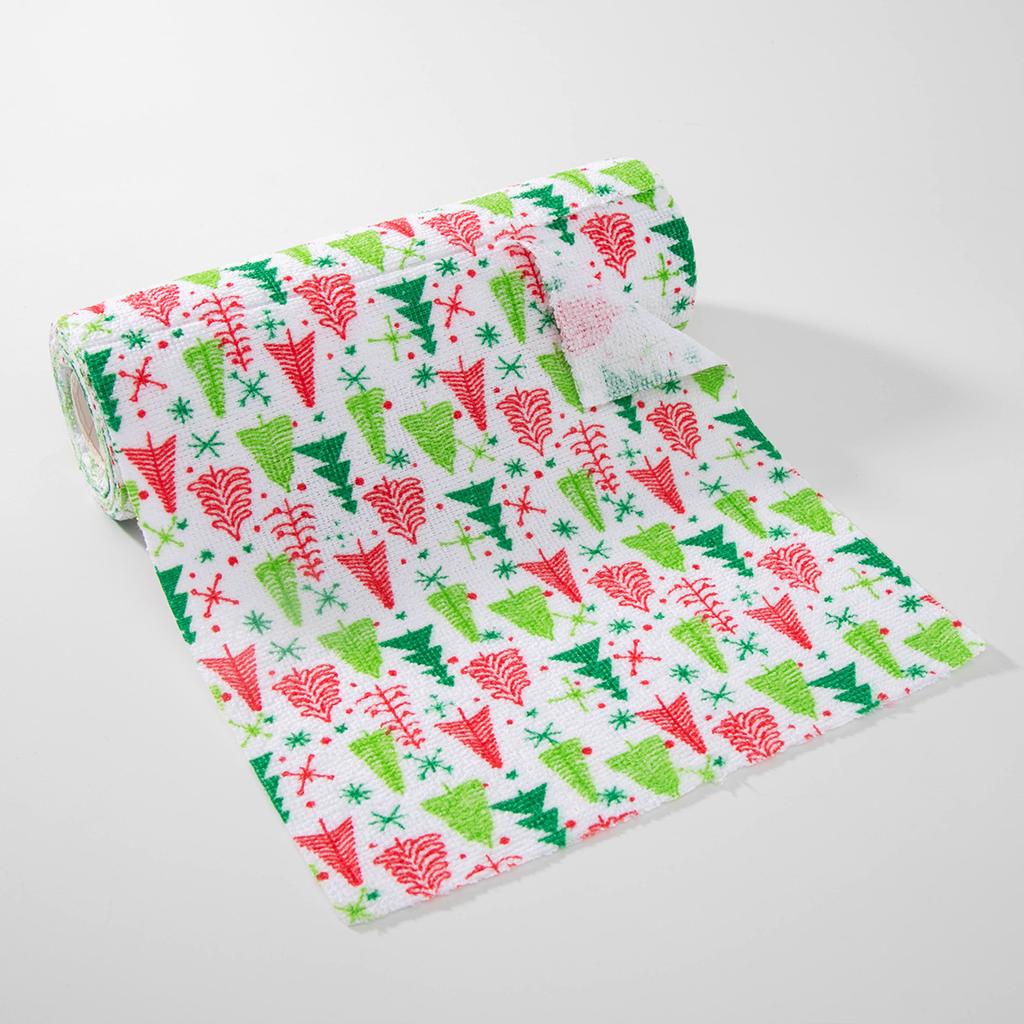 Christmas hand-torn rag, English plastic-sealed kitchen lazy rag, multifunctional housework cleaning towel