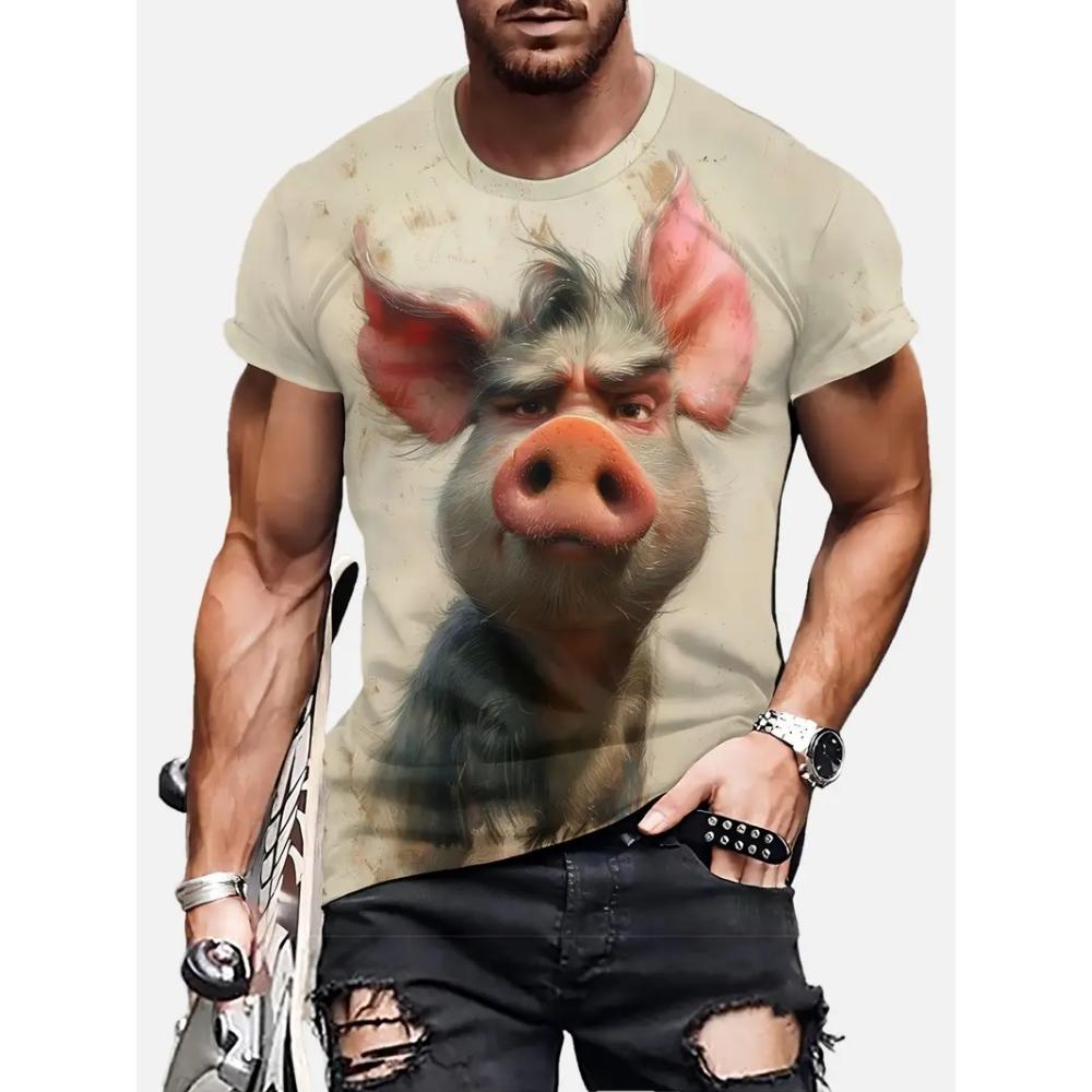 

Kids Funny Pig T-Shirt Cute Cartoon 3D Print Short Sleeve for Boy Girl O-Neck Tees Polyester Tops Outdoor Quick Dry Children s Clothing 160