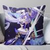 Keqing Anime Game Genshin Impact Pillow Case Fashion Square Pillowcase Bedroom Sofa Room Ins Decoration Leisure
