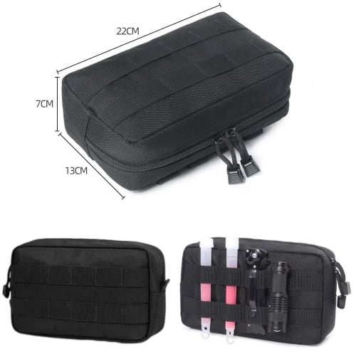 Jravezt Militärtasche, Airsoft-Tasche, Werkzeugtasche, Taktische Tasche, Outdoor-Utility-Multifunktionstasche, Smartphone, Aufbewahrung kleiner Gegenstände, Werkzeugtasche (Schwarz