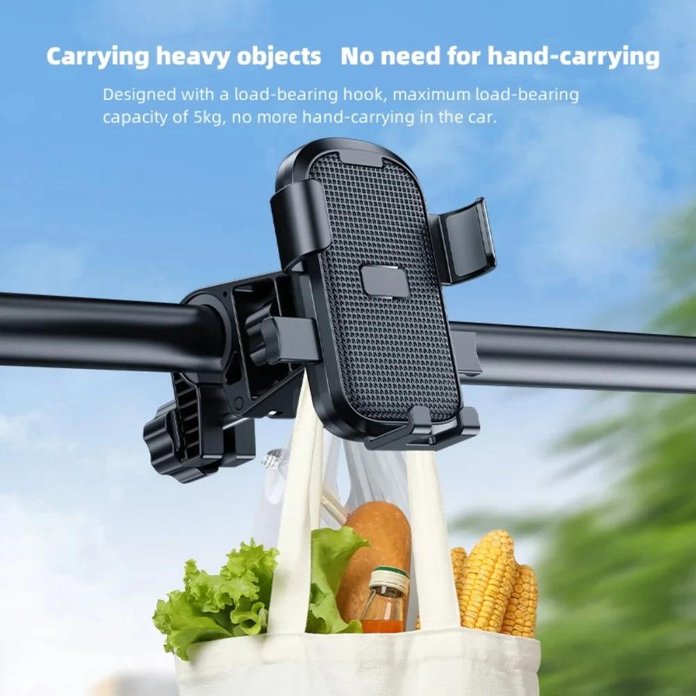360 Degree Rotation Motorcycle Phone Holder Shock Absorption