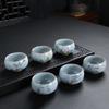 Boutique Ru Kiln Ceramic Teacup Hand Painted Flowers Meditation Cup Travel Tea Bowl Tie Guanyin Pu'er Master Cup Tea set Gifts