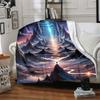 1pc Mystical Landscape Blanket, Lightweight Flannel Throw Blanket For Sofa, Bed, Travel, Camping, Living Room, Office, Couch, Chair, And Bed