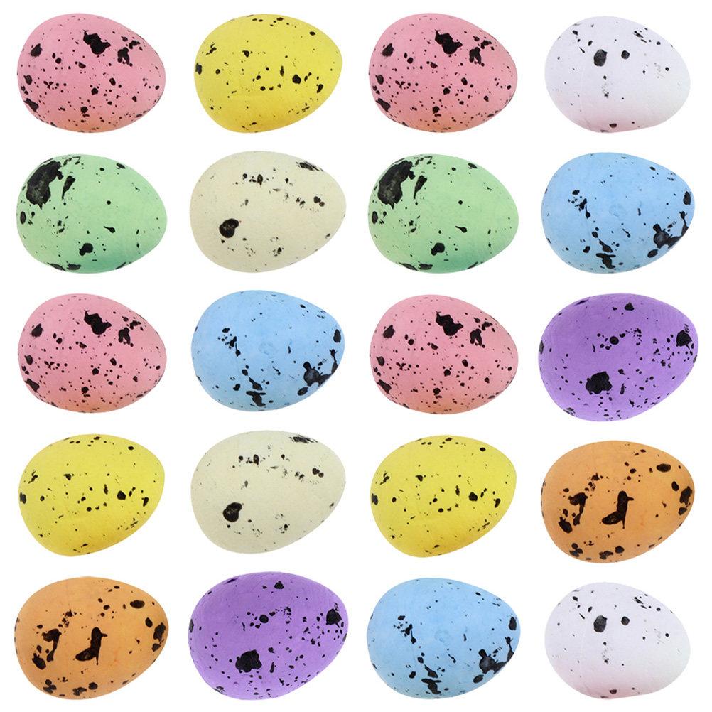 200Pcs Vibrant Foam Easter Eggs Set Realistic Simulation Egg Ornament for DIY Crafts Dining Room Bedroom Office Bookshelf Decor
