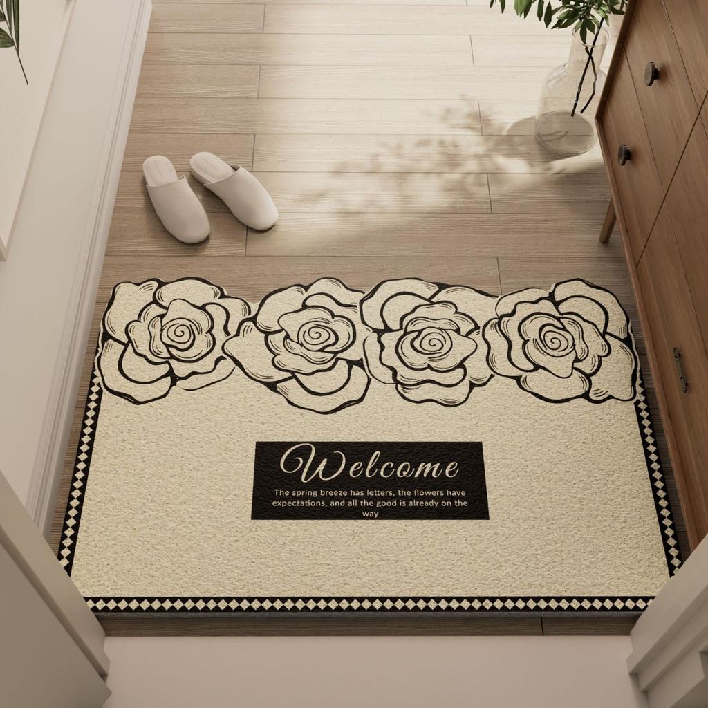 Light Luxury Home Floor Mat Door Entry Floor Mat Can Be Cut Silk Ring Floor Mat, Dirt-Resistant And Easy To Take Care Of Floor Mat Non-Slip Mat