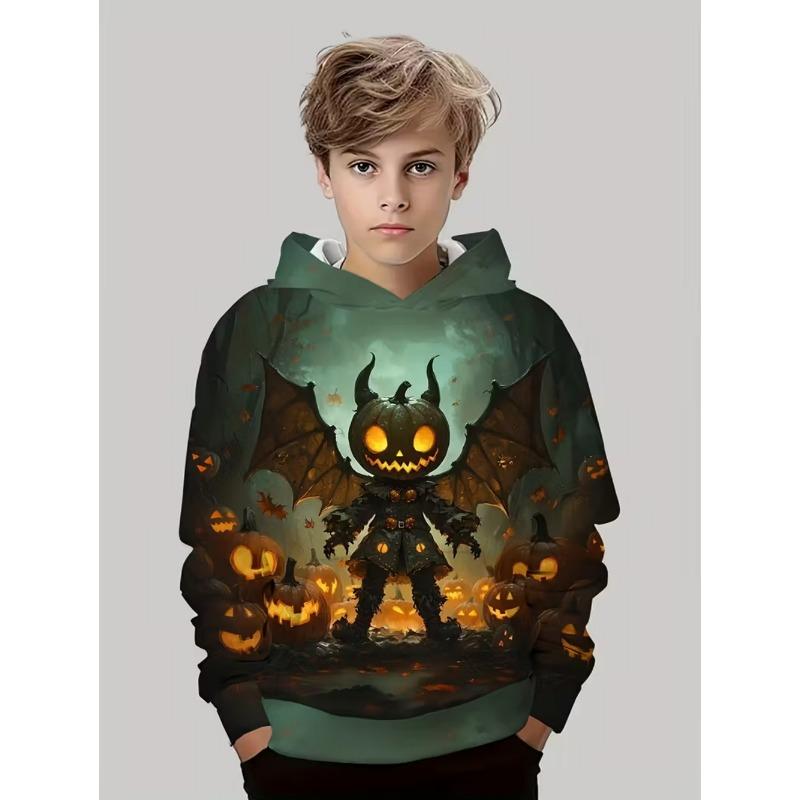 Spring And Autumn Fashion Men's Hoodie Anime Pumpkin Pattern 3D Print Sweatshirt Hoodies Street Casual Boy Sweatshirt Men's Oversized Top Clothing
