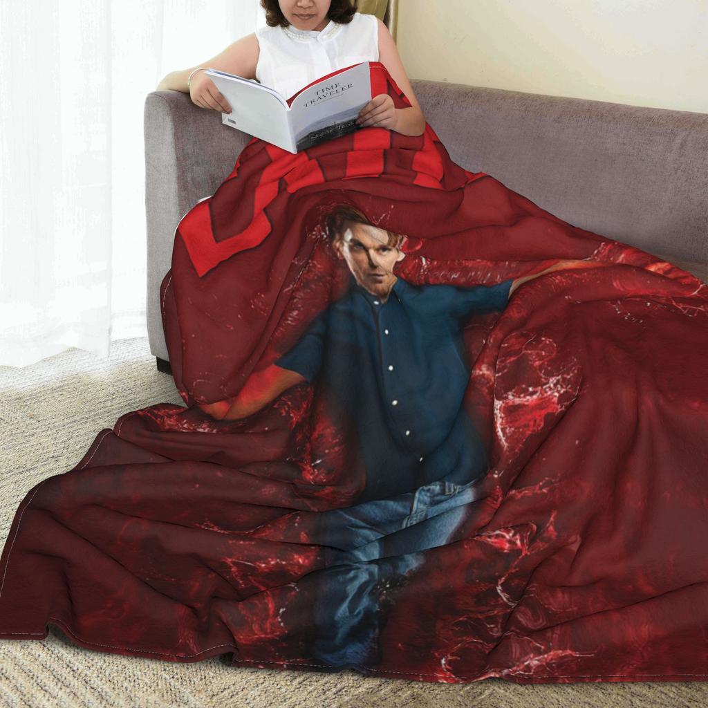 Flannel Throw Blanket Dexter Morgan Movies Warm Plush Blankets Soft Bedspread for Bed Living room Home Travel Sofa