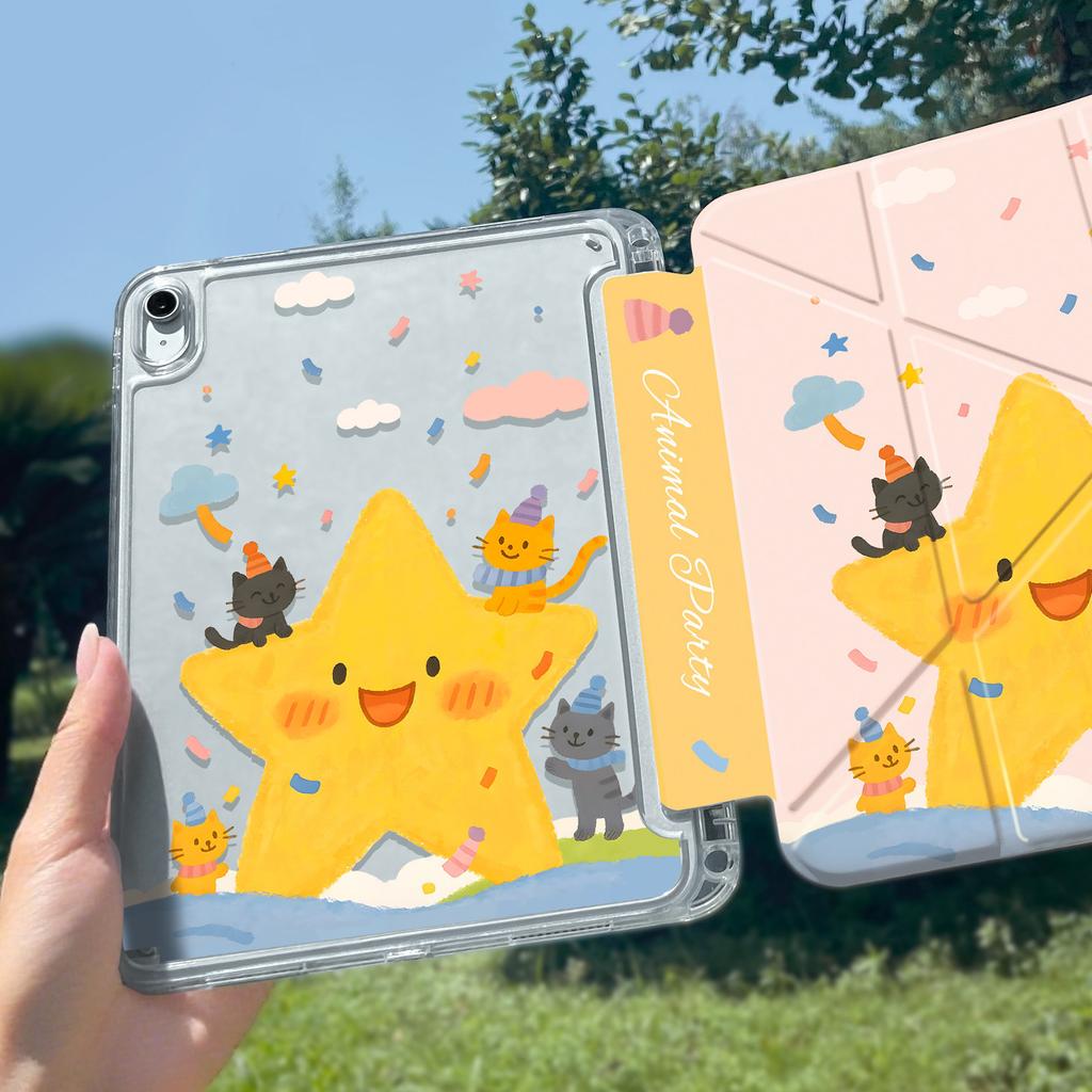 1111 new ipad11 tablet protective case air1/1/1 case with pen slot 1 bear inch a11 transparent and sweet 1y