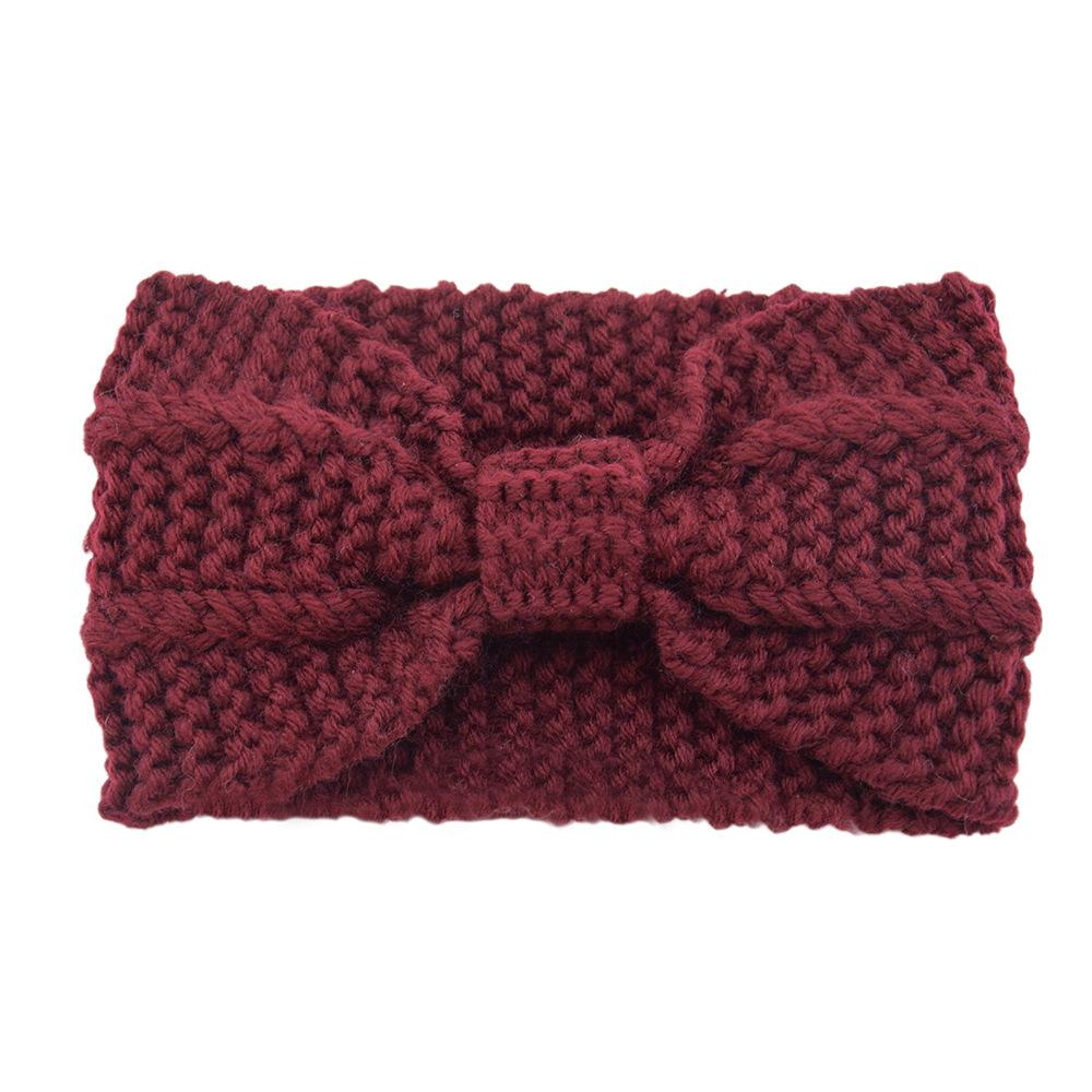 Effen Kleur Gebreide Hoofdbanden Winter Oorwarmers Gedraaid Elastisch Tulband Vrouwen Meisjes Haarbanden Pluche Gebreide Hoofddoek Hoofddeksel