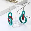 Geometric Color Matching Earrings Women's Round Ring Pendant Multi Ring Exaggerated Earrings