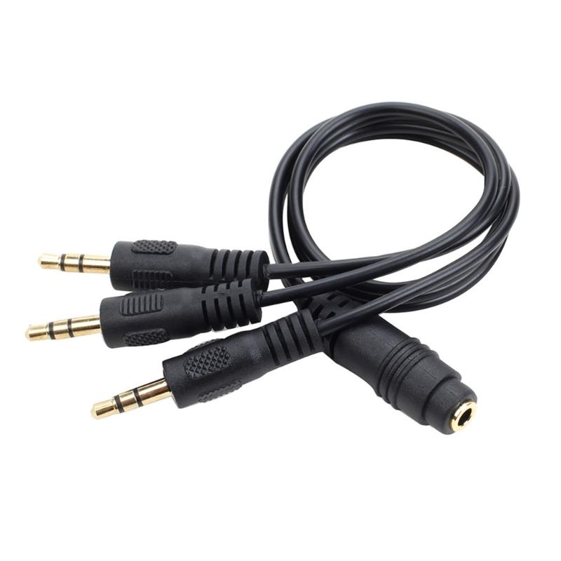 Gold Plateds 3.5mm TRS Stereo Sound Splitter Cable 1 Female to 3 Male Jacks for Multiple Device Connectivitys