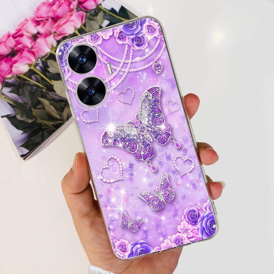 For Realme C55 Case RMX3710 Transparent Cover Fashion Patterns Soft Silicone Phone Cases For Realme C55 4G C 55 RealmeC55 Fundas