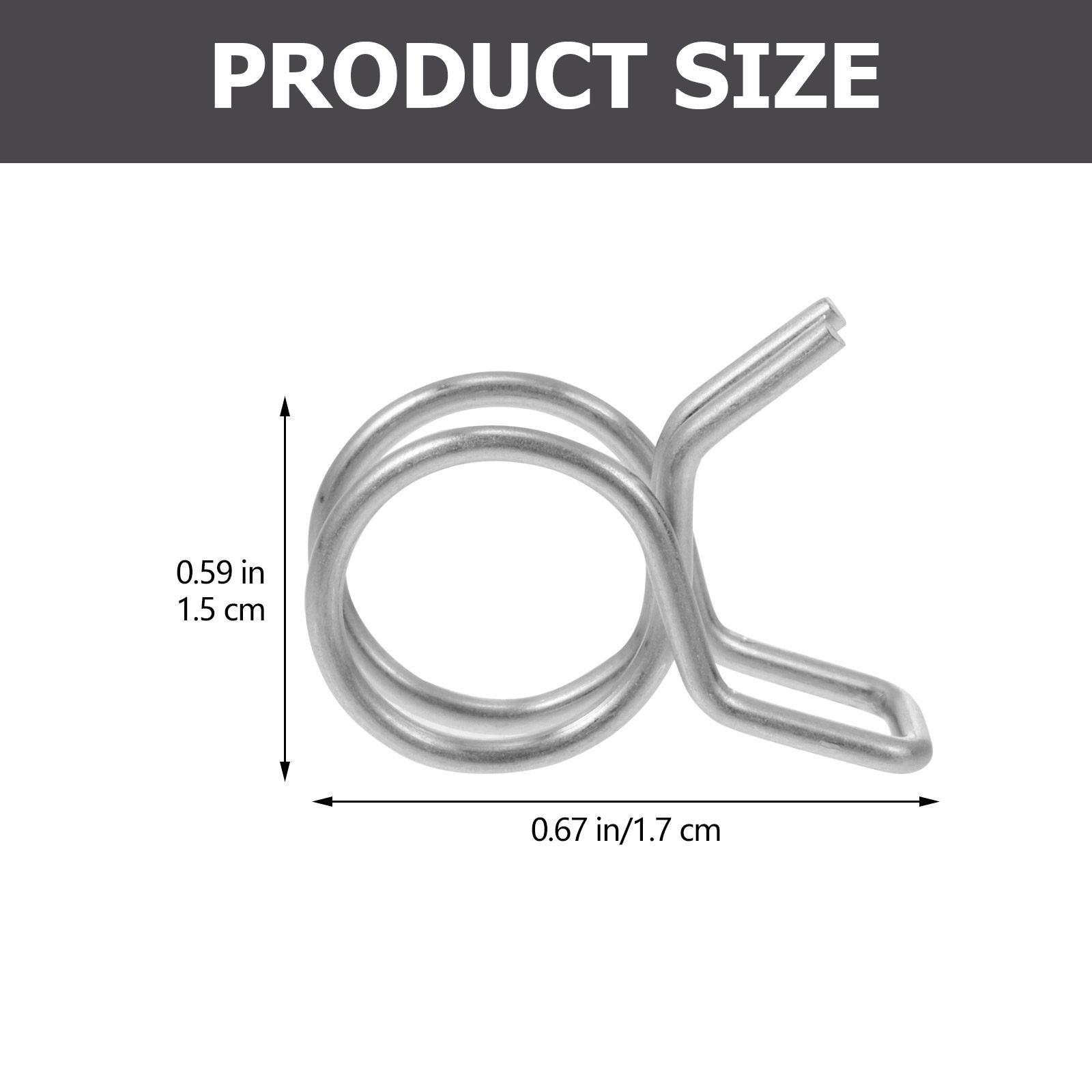 100Pcs Stainless Steel Hose Clamps Strong Wear Resistant Irrigation Hose Clips for Garden Water Tube Vacuum Fuel Pipe Fixing