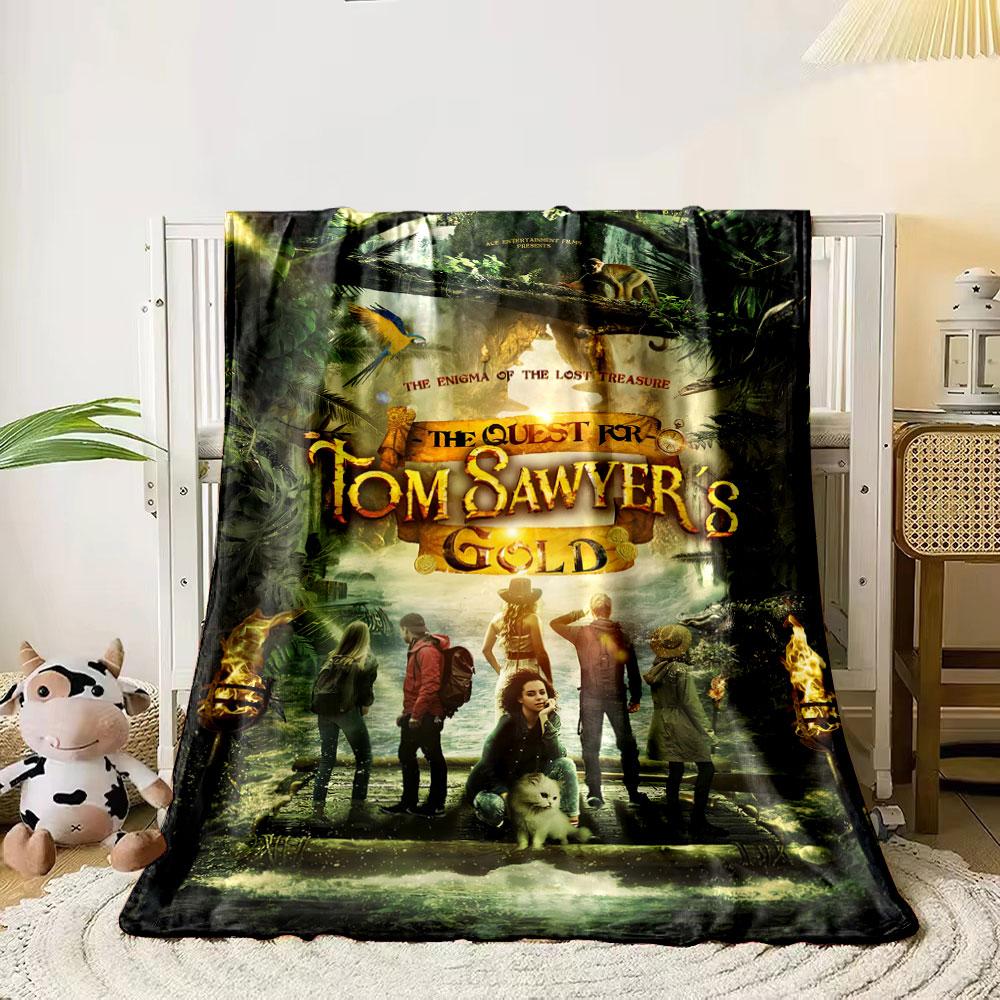 Jungle adventure theme with explorers, torches, animals, and treasure hints. for all seasons blanket lunch break throw gift 80cm x 120cm