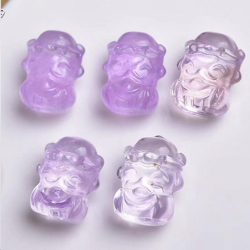 Amethyst Butterfly Flower Charm: Buddha, Nine-Tailed Fox, Cat, Rabbit, Crystal Bear Pendant
