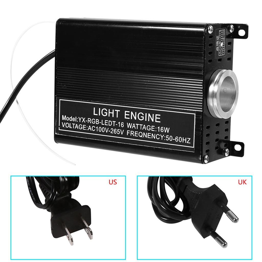 Zestaw do dekoracji sufitu światłowodami LED RGBW 16W silnik światła z kablami pilot