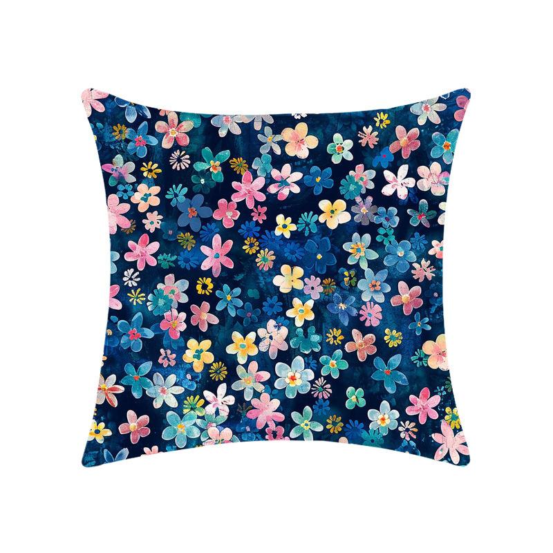 New Floral Floral Series Pillow Case Soft Car Home Decoration Bedroom Bedside Pillow Cushion Cover