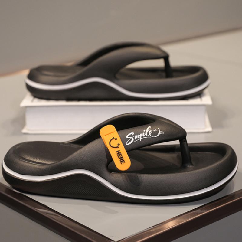 Men's Flip Flops Summer Outdoor EVA Soft-soled Slippers Trendy Outdoor Beach Shoes for Men Light Breathable Unisex Bathroom Shoe