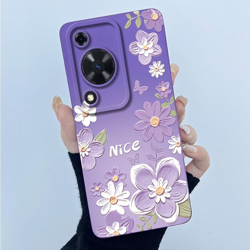 For Huawei Nova Y72 Phone Case Fashion Simplicity Flower Matte Silicone Shell For Huawei Nova Y72S Y63 Y 72 Back Cover Housing