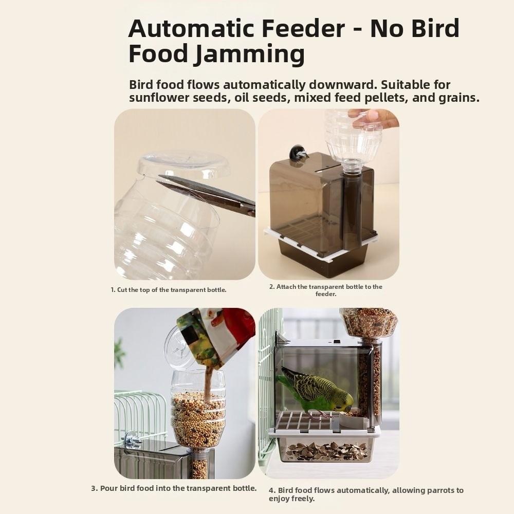 Splash Proof Hanging Parrot Feeder Anti-Spill Birds Food Container Pet Supplies