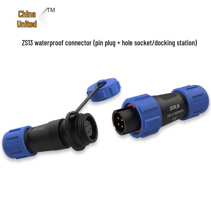 Middle Link ZS13 Waterproof Aviation Connector: 2/4/6/8/12-core Male Plug & Female Socket