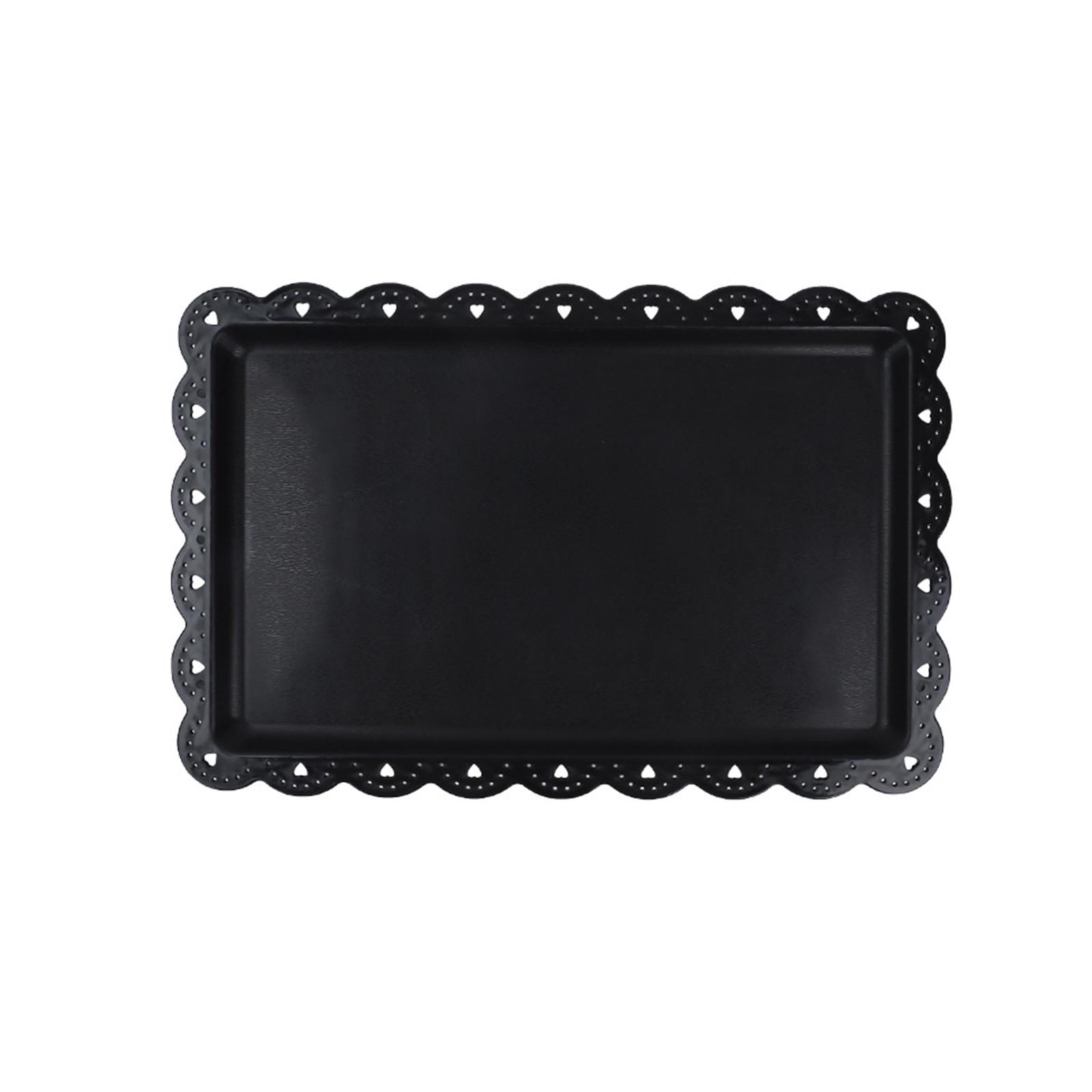 

Поднос для десертных фруктов Поднос для торта Поднос для демонстрации торта Поднос Многоцелевая сервировочная тарелка Прямоугольная тарелка Подносы для сервировки в европейском стиле Черный поднос для еды One Size чёрный