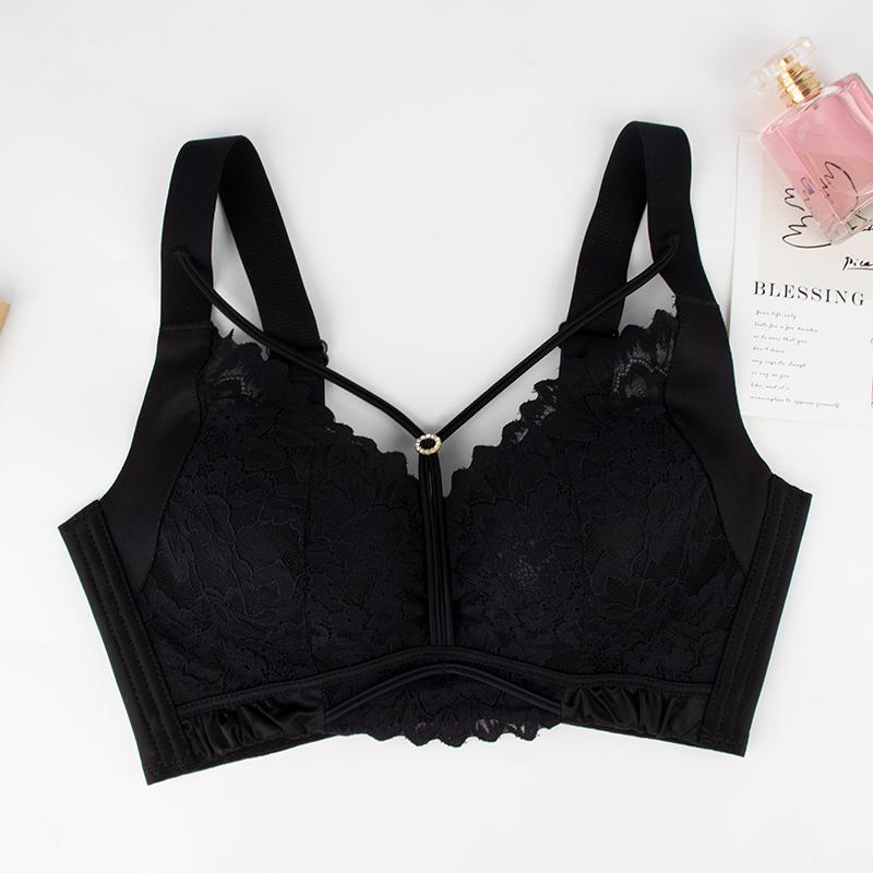 

FallSweet Сексуальный кружевной бюстгальтер для женщин Пуш-ап Беспроводной Удобный Бюстгальтер Бесшовный Бюстгальтер-футболка Сексуальное женское нижнее белье 36/80BC чёрный