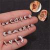 1PC INS Small Helix Piercing Earring For Women Bijou Elagent Cute Heart Cross Crown Cubic Zircon Ear Stud Jewelry Gift KAE348-M