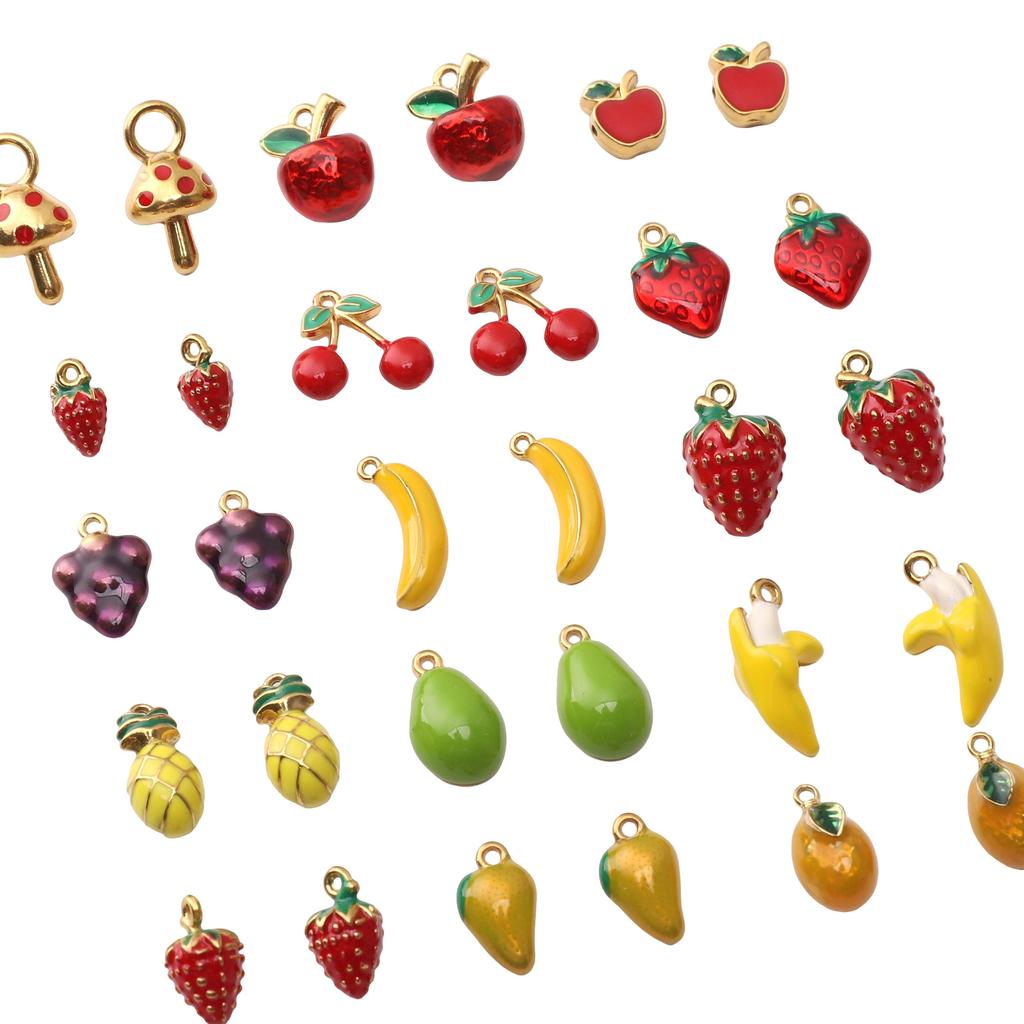 Stainless Steel Fruit Pendant Drip Oil Charm Accessories for DIY Jewelry