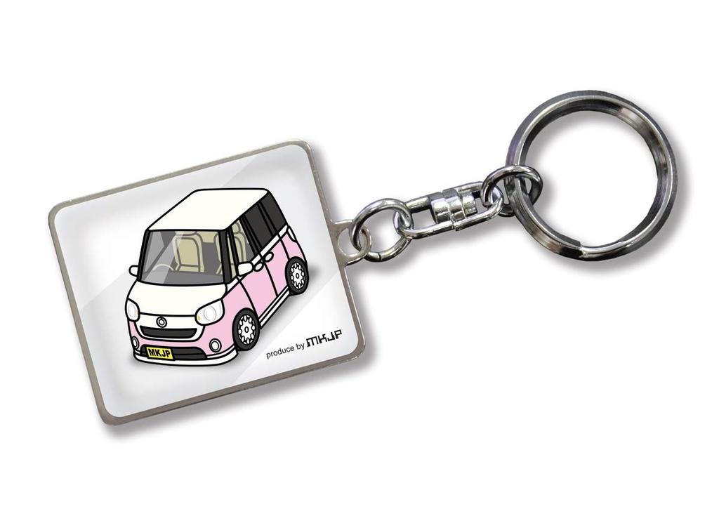MKJP Custom Keychain Daihatsu Move Canvas LA800S Base: White Car Color: Pink