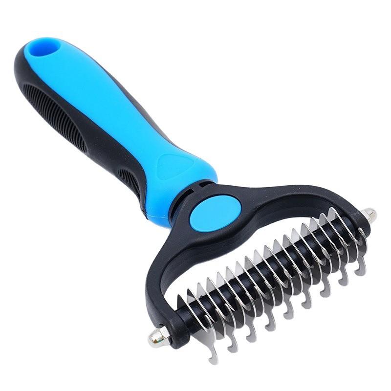 

Quickly Remove Floating Hair Pet Open Knot Clean Shedding Knot Comb Small 11 teeth синий