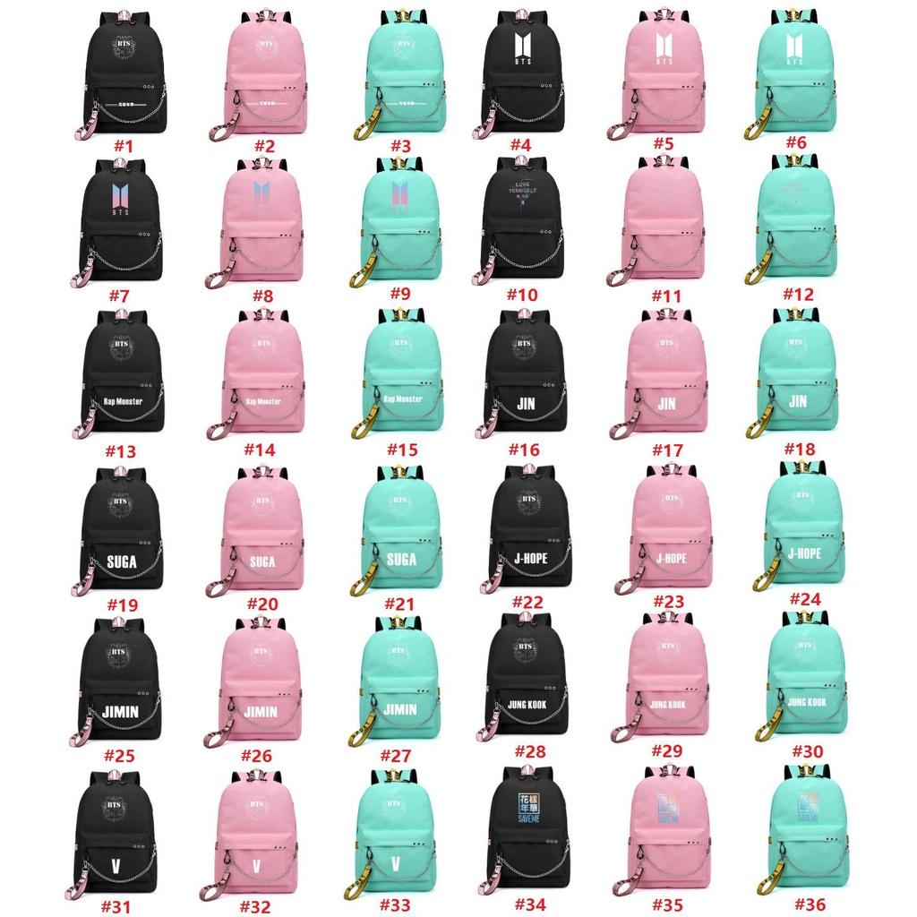 Kpop Bangtan Boys Bts Backpack Usb Charging School Bags Rucksack Bags Travel
