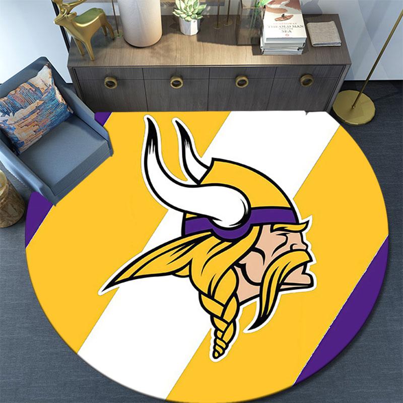 Minnesota Vikings2,Runder Teppich,Teppich für Wohnzimmer Schlafzimmer Sofa Spielzimmer Dekoration,Rutschfeste Bodenmatte