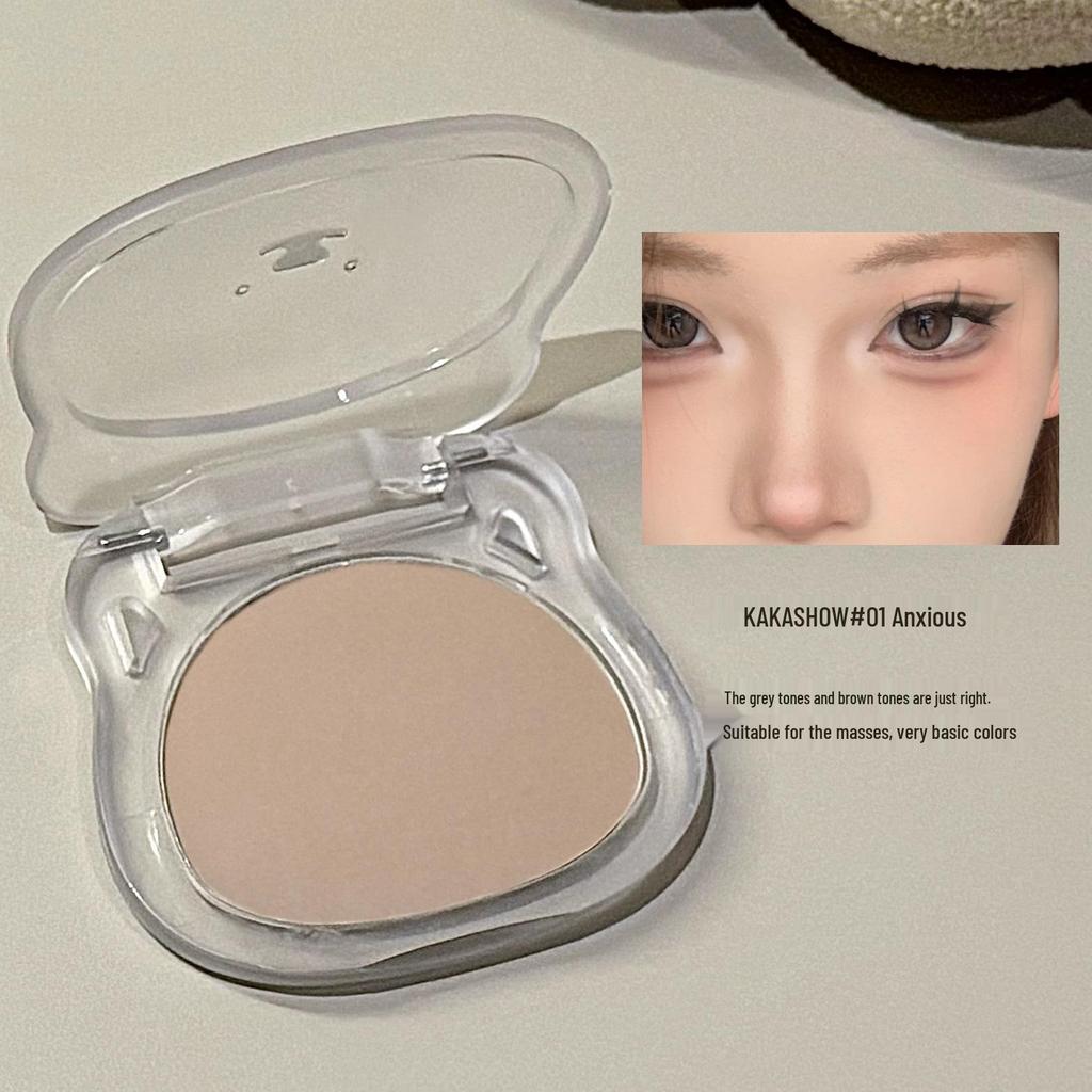 Kakashow Matte Highlight & Contour Powder: Brighten Face, Nose, and Side Shadow with White Matte Finish.