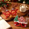 Christmas Party Costume Decorations Glasses Photo Booth Props, Felt Reindeer Santa Snowman Eyeglasses for Holiday Funny Elk Snowflakes Spectacles