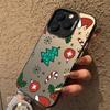 For iPhone 17 16 15 14 13 12 11 Pro Max 17 Air 16E X XS XR Case Merry Christmas Cartoon Christmas Tree Electroplate Silver Cover