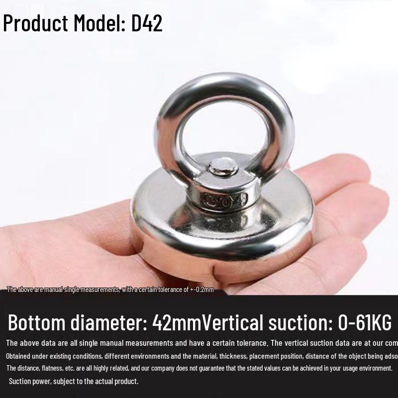 Round High-Strength Neodymium Fishing Magnet with Suction Cup Eyebolt