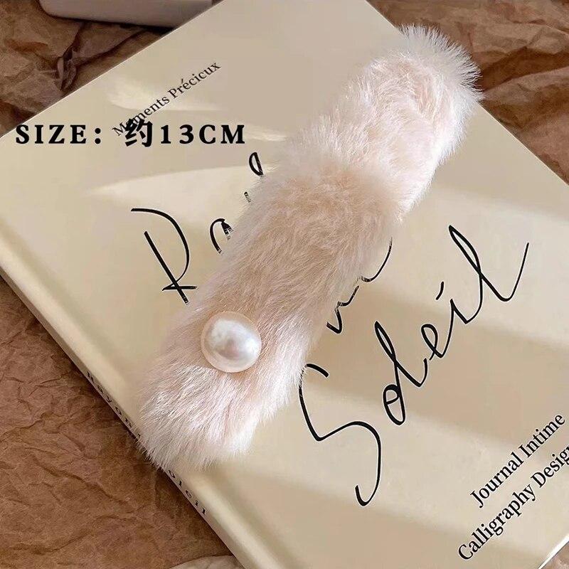 New Vintage Plush Flower Hair Clips Sweet Hair Crab Barrettes Trendy Large Hairgrip Hairpins For Women Hair Accessories Headwear