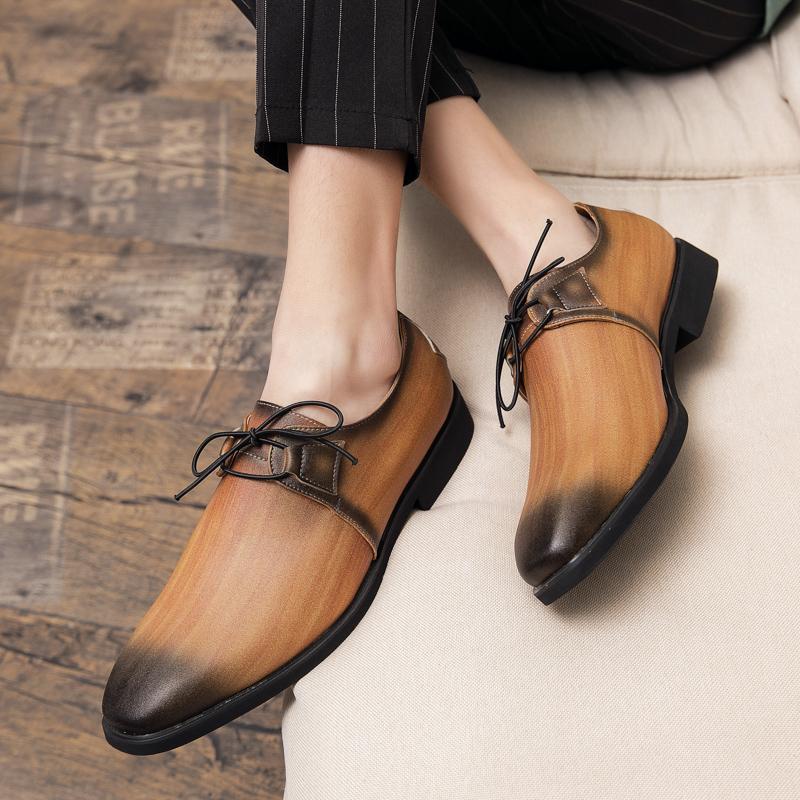 Fashion Fashion Men Leather Shoes Mixed Colors Dress Shoes Pink Wedding Shoe 2025 Autumn Plus Size 48 Causal Male Shoe Zapatos Hombre