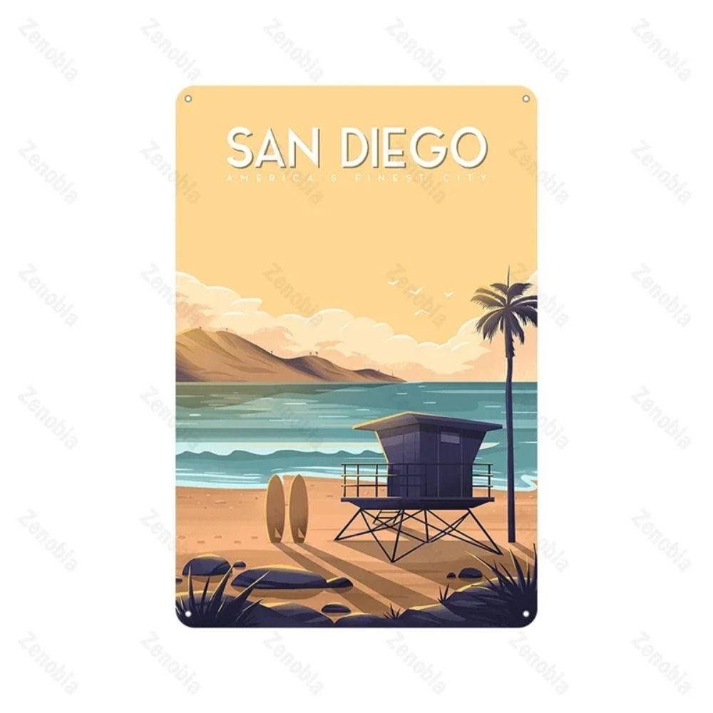 Retro Metal Sign Toronto Skyline Art, Wall Decor Vintage Tin Poster 20x30 cm