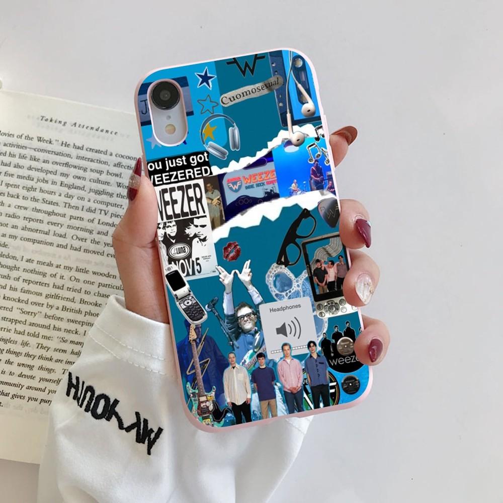 

W-Weezer Band Phone Case for iPhone 14 11 12 13 Mini Pro Xs Max 8 7 6 6S Plus X XR Solid Candy Color Case iphone 13pro max