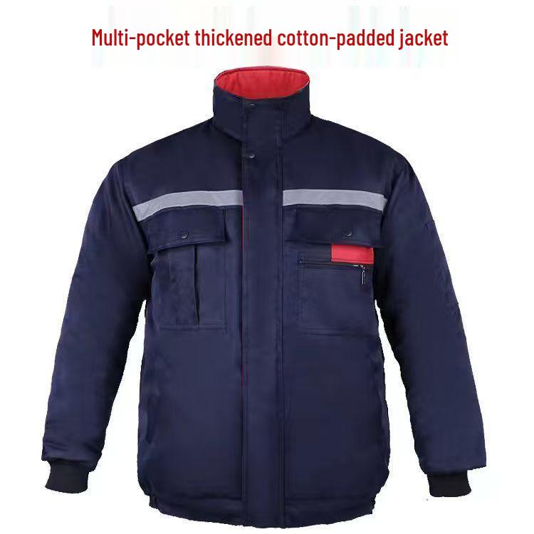 

Светоотражающая зимняя рабочая одежда: Утепленная куртка из утолщенного хлопка для защиты в холодную погоду L / 170