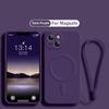 Original Silicone For Magsafe Magnetic Wireless Charge Case for iPhone 16 15 14 13 12 Mini 11 Pro Max X XR XS Plus Lanyard Cover