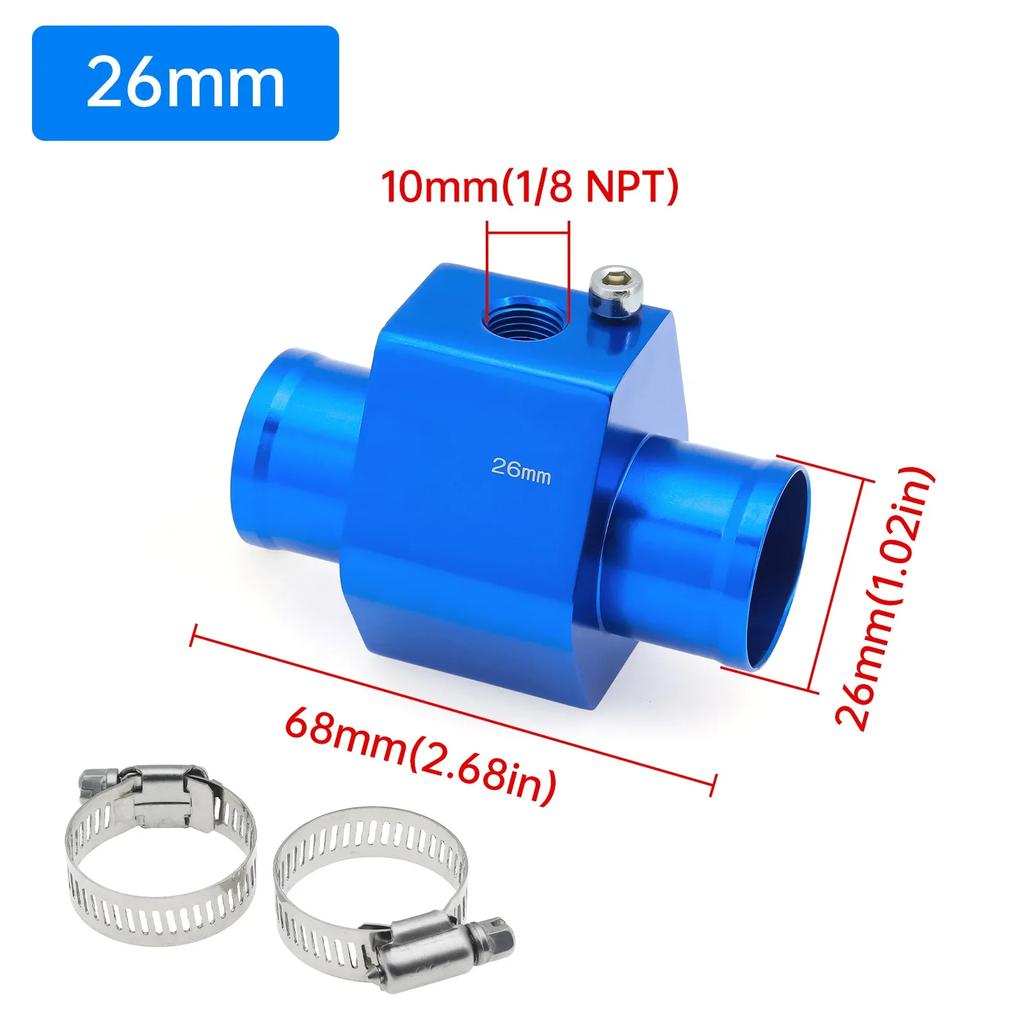 Adapter Rury Czujnika Temperatury Wody Wskaźnik Adapter Węża Chłodnicy Niebieski Czarny Adapter Czujnika Temperatury Adapter Wskaźnika Samochodowego do Samochodu Łodzi