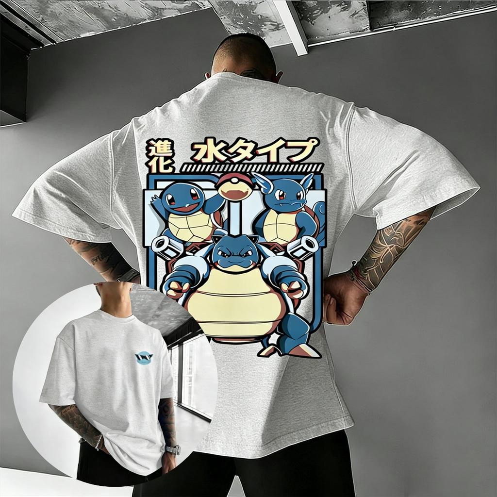 2026 Camiseta Gráfica de Squirtle del Anime de Pokémon para Hombre y Mujer de Algodón de Manga Corta Camiseta Gráfica Verano Ropa Urbana Casual Ropa Y2k