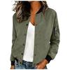 Women S Suede Fabric Stand Collar Buttoned Cardigan Jacket Casual Coat