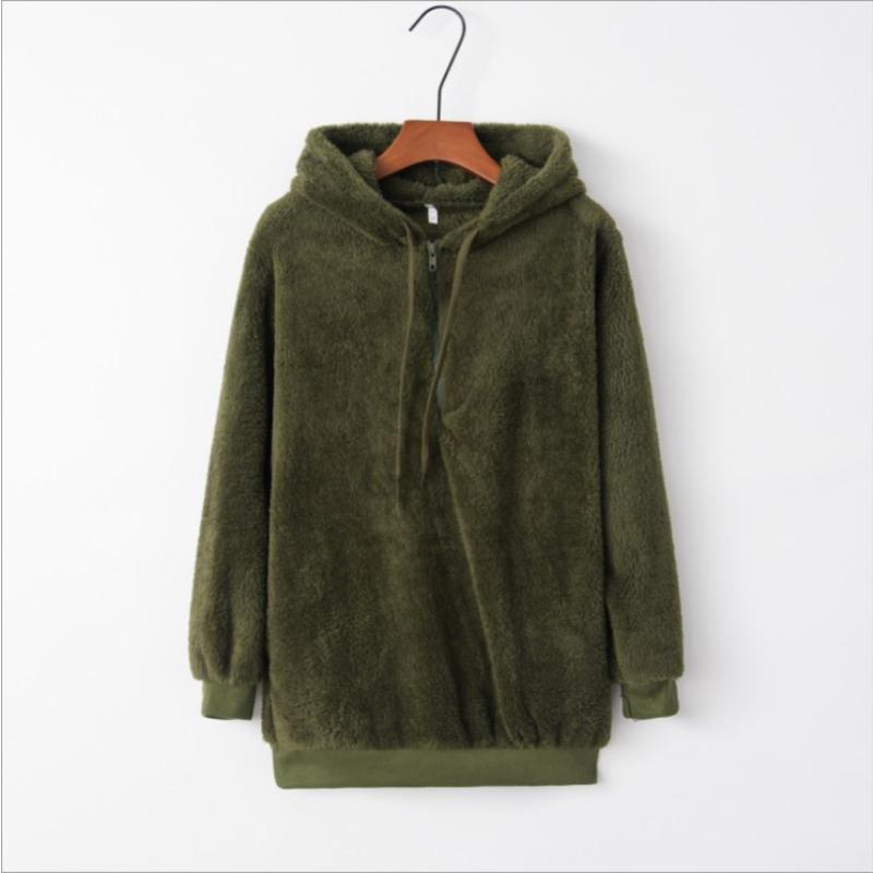 Womens Oversized Sherpa Pullover Hoodie with Pockets Fuzzy Fleece Sweatshirt Buffalo Plaid Fluffy Coat