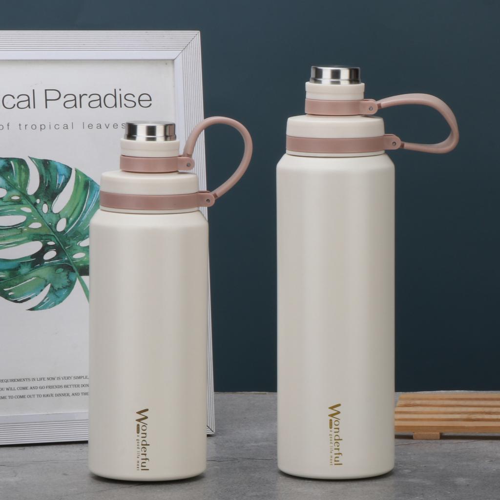 Steel Thermos Cup Portable Water Bottle Outdoor Portable Direct Drink Sports Kettle Big Cap Space Pot Durable Durable