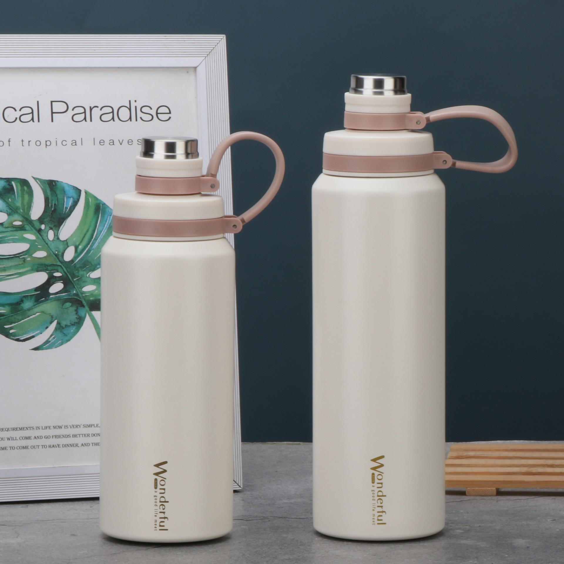

Steel Thermos Cup Portable Water Bottle Outdoor Portable Direct Drink Sports Kettle Big Cap Space Pot Durable Durable 600ml